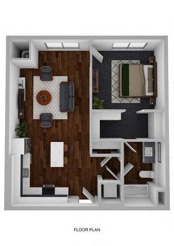 Ellipsis 1 Bed 1 Bath Floor Plan at The Aurilla, Cottage Grove, MN, 55016